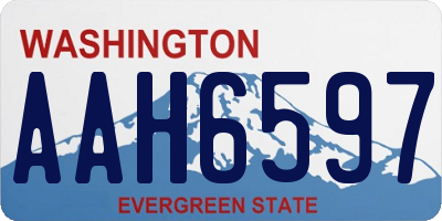 WA license plate AAH6597