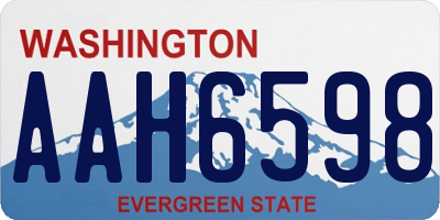 WA license plate AAH6598