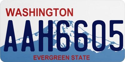 WA license plate AAH6605
