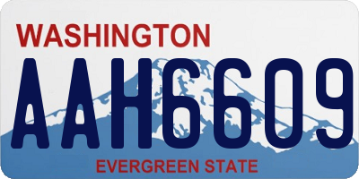 WA license plate AAH6609