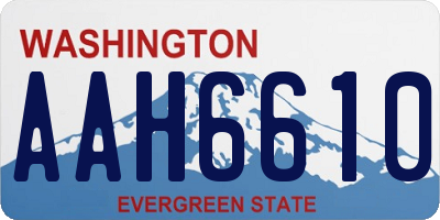 WA license plate AAH6610