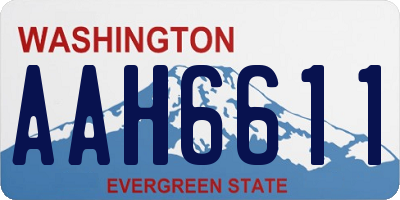 WA license plate AAH6611