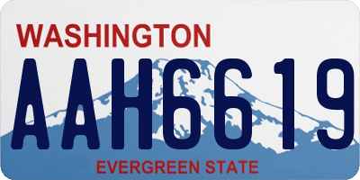 WA license plate AAH6619