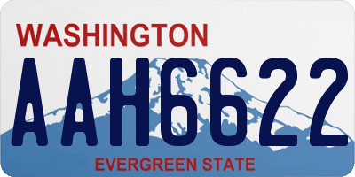 WA license plate AAH6622