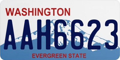 WA license plate AAH6623