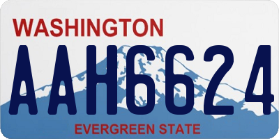 WA license plate AAH6624