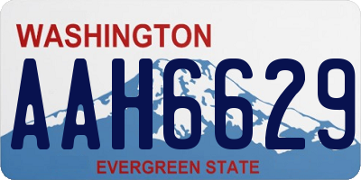 WA license plate AAH6629