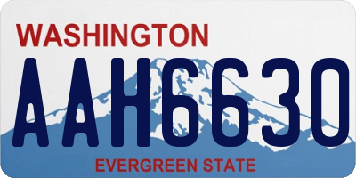 WA license plate AAH6630