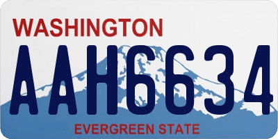 WA license plate AAH6634