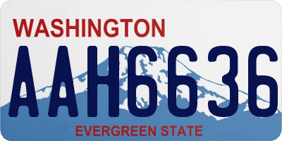 WA license plate AAH6636