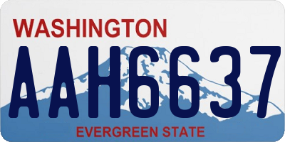 WA license plate AAH6637