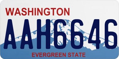 WA license plate AAH6646