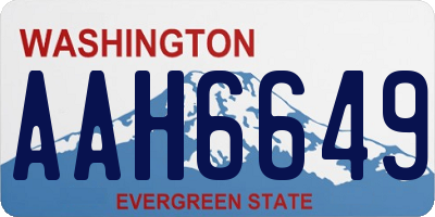 WA license plate AAH6649