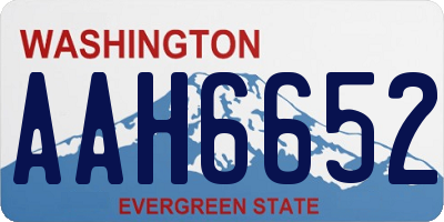 WA license plate AAH6652