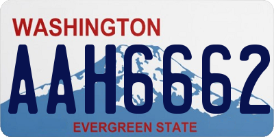 WA license plate AAH6662