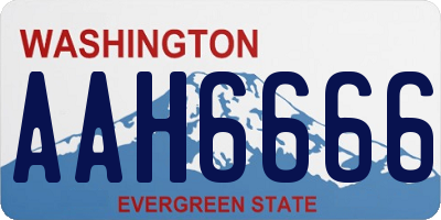WA license plate AAH6666