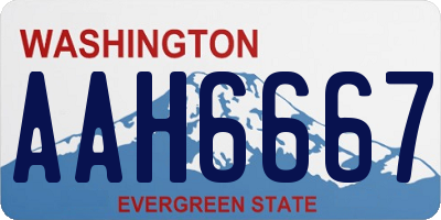 WA license plate AAH6667