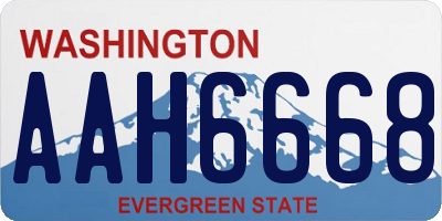 WA license plate AAH6668