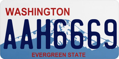 WA license plate AAH6669