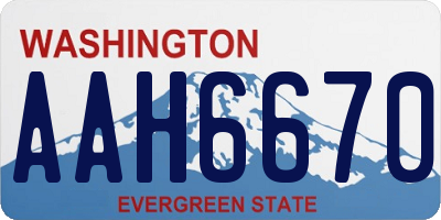 WA license plate AAH6670