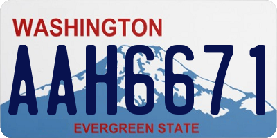 WA license plate AAH6671
