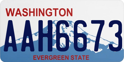 WA license plate AAH6673