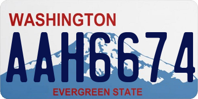 WA license plate AAH6674