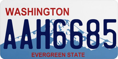 WA license plate AAH6685