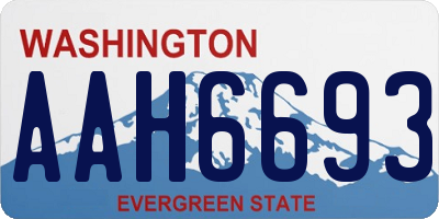 WA license plate AAH6693