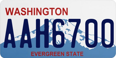 WA license plate AAH6700