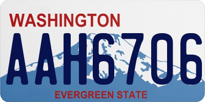 WA license plate AAH6706