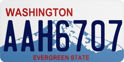 WA license plate AAH6707