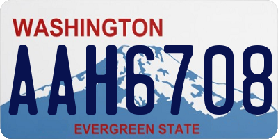 WA license plate AAH6708