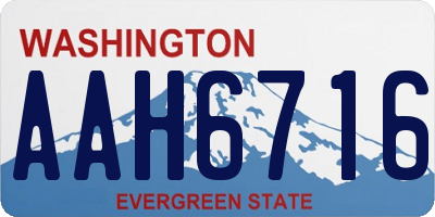 WA license plate AAH6716