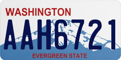 WA license plate AAH6721