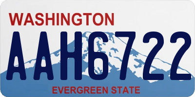 WA license plate AAH6722