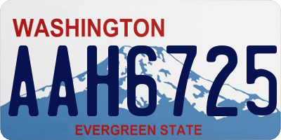 WA license plate AAH6725