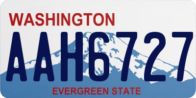 WA license plate AAH6727