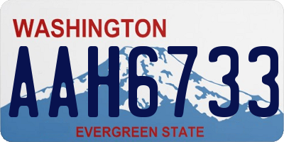 WA license plate AAH6733