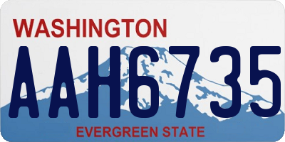 WA license plate AAH6735
