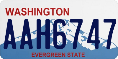 WA license plate AAH6747