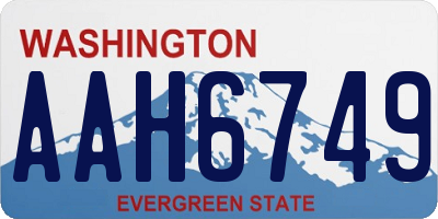 WA license plate AAH6749