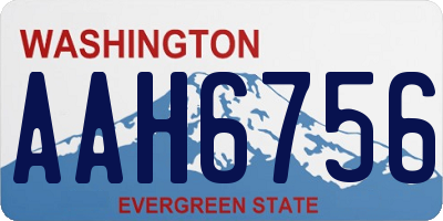 WA license plate AAH6756