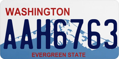 WA license plate AAH6763