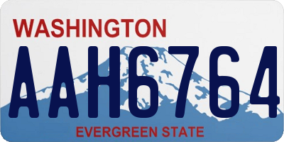 WA license plate AAH6764
