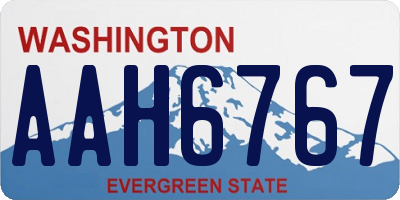 WA license plate AAH6767