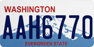 WA license plate AAH6770