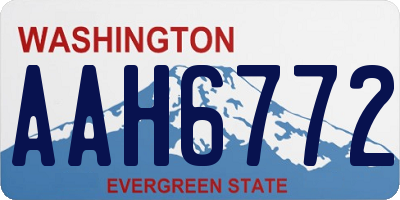 WA license plate AAH6772