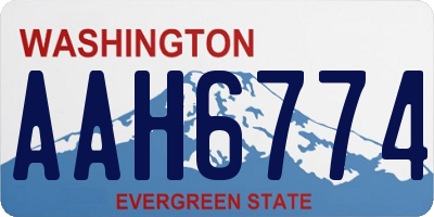 WA license plate AAH6774