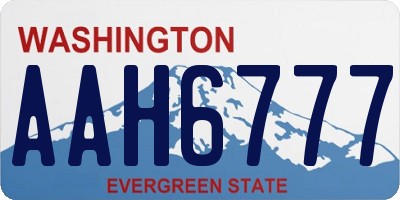 WA license plate AAH6777